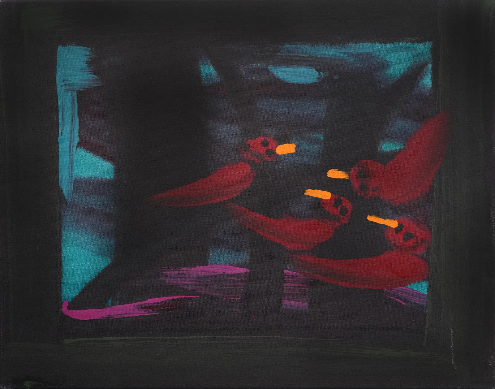 Red Parrots (Marrirri), 2002 by Heather (Anjolu) Umbagai