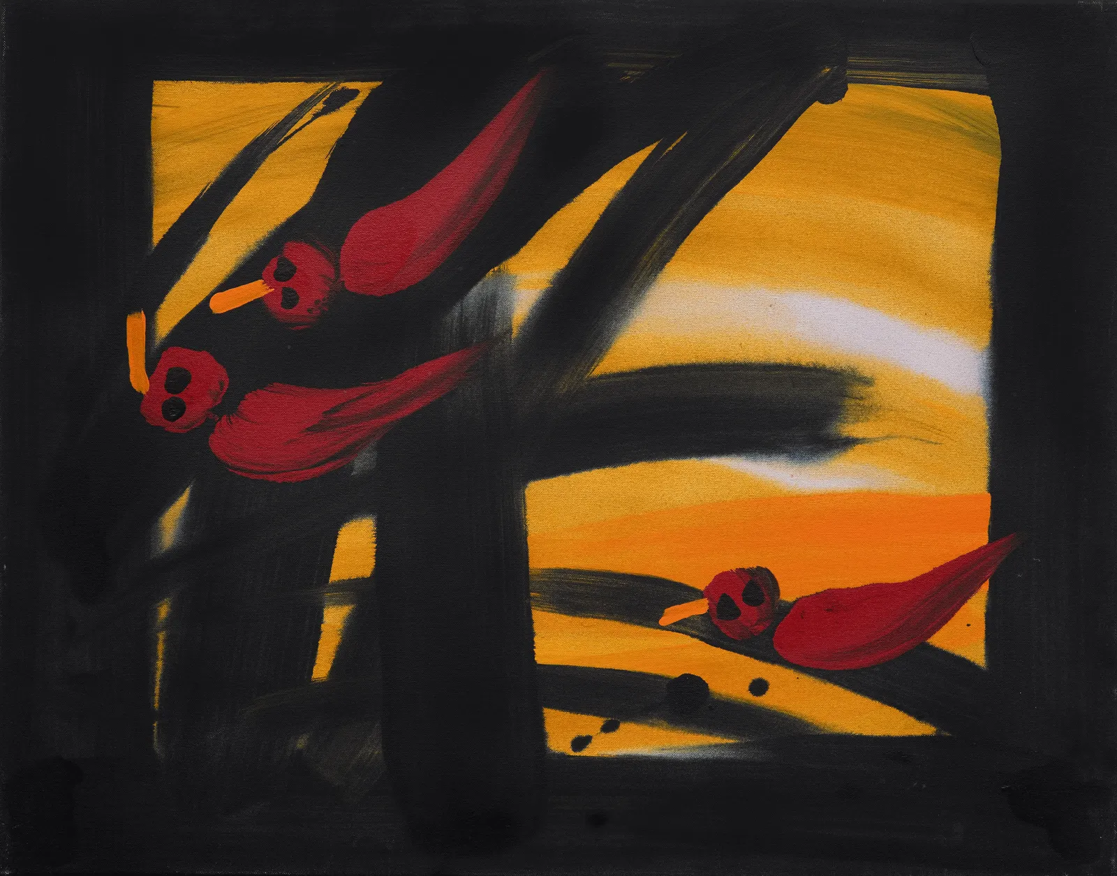 Red Parrots (Marriirri), 2002 by Heather (Anjolu) Umbagai