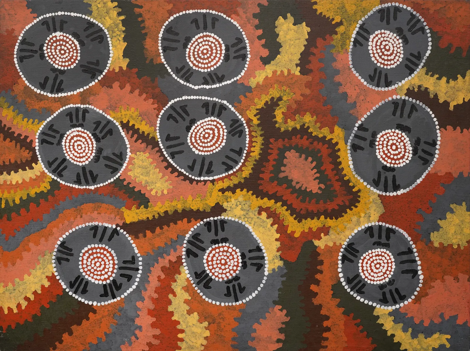 Wallaby Dreaming, 1993 by Charlie Egalie Tjapaltjarri