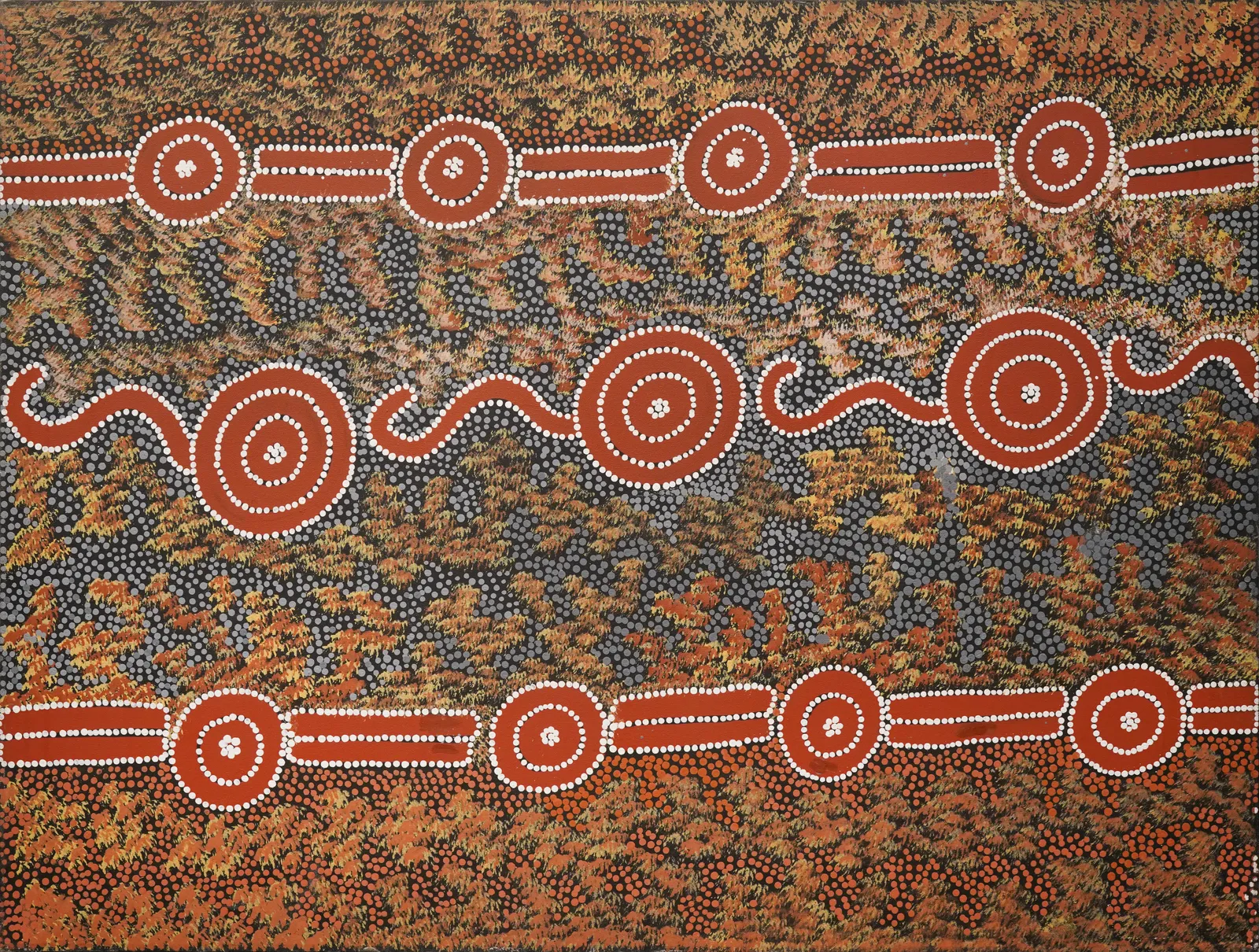 Napa Tjukurrpa (Water Dreaming), 1994 by Maxie Tjampitjinpa