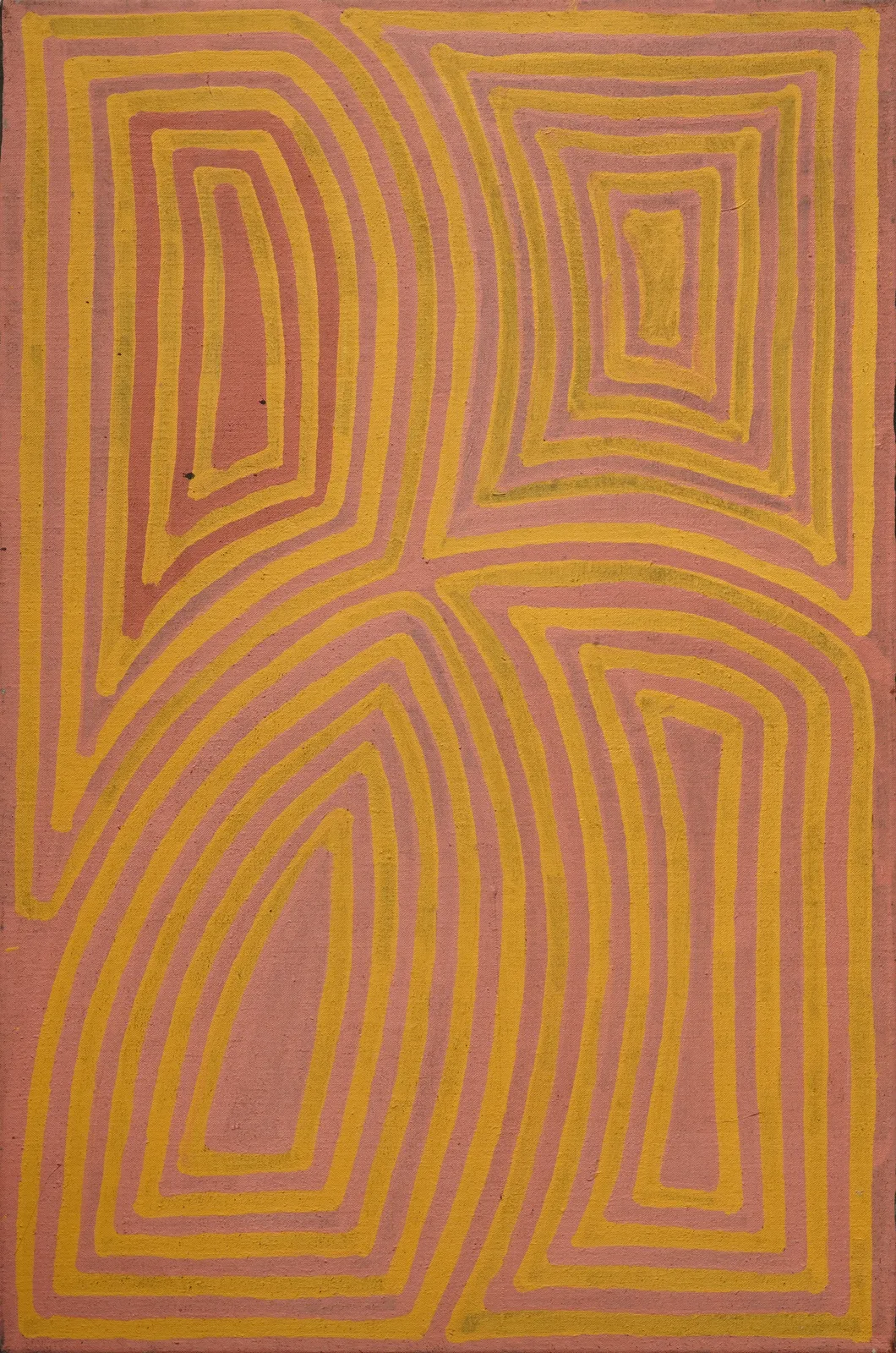 Kungka Kutjarra Playing Munni-Munni At Putja Rockhole, 1994 by Mick Namarari Tjapaltjarri