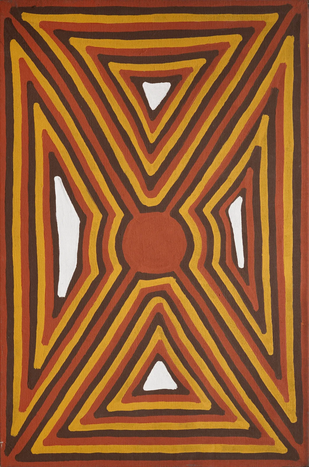 Kungka Kutjarra Playing Munni-Munni At Putja Rockhole , 1995 by Mick Namarari Tjapaltjarri