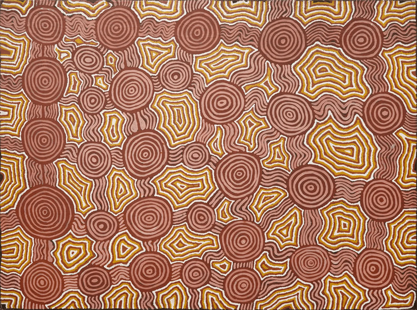 Fire Dreaming at Wilkinkarra by Warlimpirrnga Tjapaltjarri